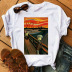 camiseta holgada con cuello redondo y estampado de graffiti callejero informal NSATE61051