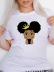 creative letter curly hair girl printed short-sleeved t-shirt NSATE61087