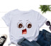cartoon face print short-sleeved t-shirt NSATE61091