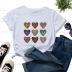 brown heart-shaped sort printing short-sleeved t-shirt NSATE61094
