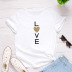 sunflower LOVE letter printed short-sleeved t-shirt  NSATE61100
