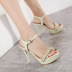 trend chain decor ankle strap heeled sandals NSHU61126