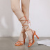 fashion solid color leg tie heeled sandals NSHU61129