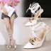 fashion metal decor leg tie pointed heels NSHU61131