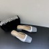 fashion splicing leather slide sandals NSHU61139