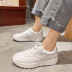 round toe thick-soled lace-up white shoes NSZSC61161