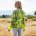 autumn new tie-dye sexy V-neck loose fashion casual hedging long-sleeved T-shirt NSLM61219