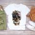 Summer Fashion Skull Butterfly Plant Short shirt NSATE61258