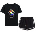 fist printing T-shirt tide brand drawstring shorts casual set NSYIC61291