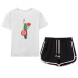 conjunto de camiseta con estampado de flor de cactus tide brand shorts con cordón NSYIC61292