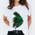 Watercolor Feather Bird Cartoon Print shirt  NSATE61304