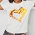 Spring/Summer loosewith heart-shaped print and short sleeves T-shirt  NSATE61305
