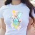 New bottoming geometric graphic printing T-shirt NSATE61306