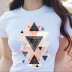 New bottoming geometric graphic printing T-shirt NSATE61306
