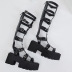 thick high-heeled rivet belt buckle sandals NSSO61337