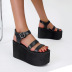 solid color super high-heel buckle sandals NSSO61345