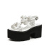 leather flower high thick-heeled flower sandals NSSO61350