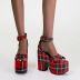 fashion ankle strap platform plaid sandals NSSO61352