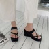 Square toe thin strap wedge platform sandals NSHU61392