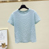 Summer pleated short-sleeved solid color T-shirt NSYAY61634