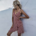verano nuevo vestido de honda con volantes irregulares con estampado envolvente NSYYF61425