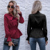 spring new solid color slim elastic long sleeve pullover shirt NSYYF61430