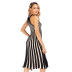 plus size striped mid-length halter knitted dress NSYYF61434