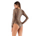 Hot selling hedging long-sleeved sexy leopard print high-neck slim bodysuit NSYYF61435