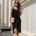 summer new black solid color dress NSYYF61450