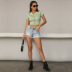 summer new solid color lapel short-sleeved t-shirt NSYYF61474