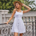 summer new cotton and linen solid color pocket button vest dress NSYYF61482