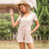 summer new casual short solid color short-sleeved jumpsuit NSYYF61485