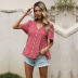 summer new loose short-sleeved chiffon floral v-neck ruffle shirt NSYYF61500