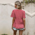 summer new loose short-sleeved chiffon floral v-neck ruffle shirt NSYYF61500