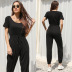 Solid Color Belted Casual Jumpsuit NSYYF61505
