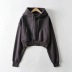 Solid Color Short Hoodie Sweater NSHS61560