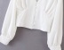 V-neck single-breasted lantern sleeve shirt NSHS61563
