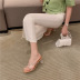 fashion transparent rhinestone thick high heels NSHU61617