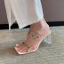 temperament open-toed thick heel high heels rhinestone sandals NSHU61625