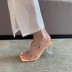 temperament open-toed thick heel high heels rhinestone sandals NSHU61625