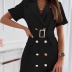 Fashion waist button embellished suit dress NSAXE61740