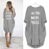 comfortable fashion letter printing round neck long sleeve casual dress NSJIN61939
