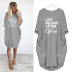  grey Fashion Letter Printing Round Neck Long Sleeve Casual Dress NSJIN61938