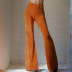 new glossy knitted horn casual slim trousers NSFLY61755
