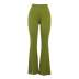new glossy knitted horn casual slim trousers NSFLY61755