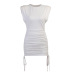Shoulder Pad Drawstring Summer Sleeveless Simple Slim-fit Hip Skirt NSFLY61760