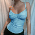 bottoming summer new style folds deep V show chest top NSFLY61770