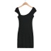 shoulder irregular new elastic short-sleeved dress NSHS61788