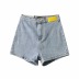 High Waist Label Skinny Denim Shorts NSHS61804