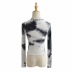 Tie-dye stitching bottoming new stretch long-sleeved T-shirt NSHS61811